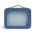 Sky Blue Grasscloth & Light Blue Suede Interior Mahjong Travel Case
