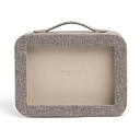 Mink Grasscloth & Cappuccino Suede Interior Mahjong Travel Case