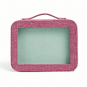 Pink Grasscloth & Eau de Nil Suede Interior Mahjong Travel Case
