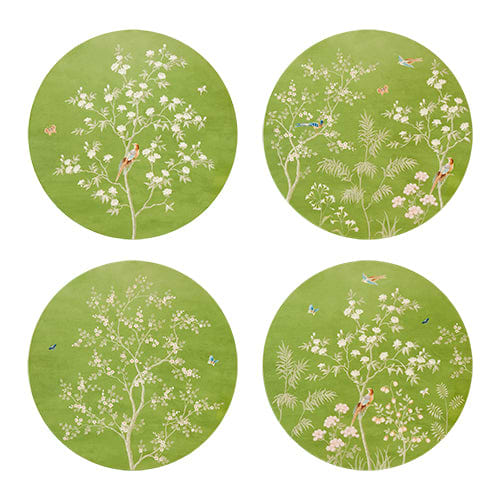 Green Chinoiserie Placemats - Set of 4