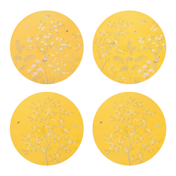 Yellow Chinoiserie Placemats - Set of 4