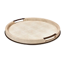 Large Round Ecru Shagreen Tray