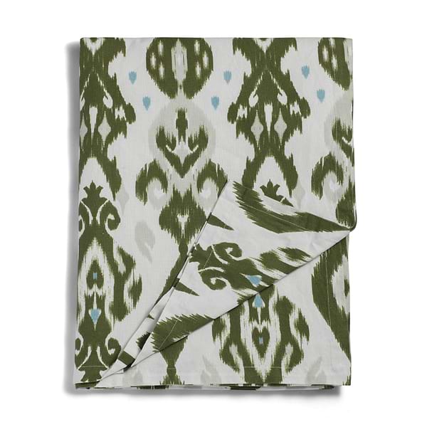 Ikat Khaki Linen Tablecloth