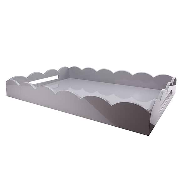 Chiffon Large Lacquered Scallop Ottoman Tray