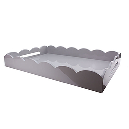 Chiffon Large Lacquered Scallop Ottoman Tray