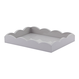 Small, Chiffon Gray Scalloped Edge Tray