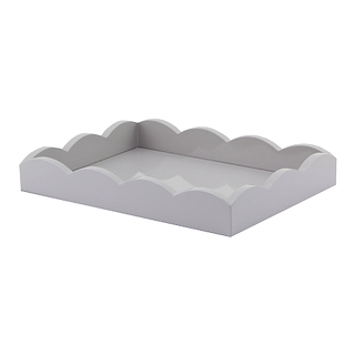 Small, Chiffon Gray Scalloped Edge Tray