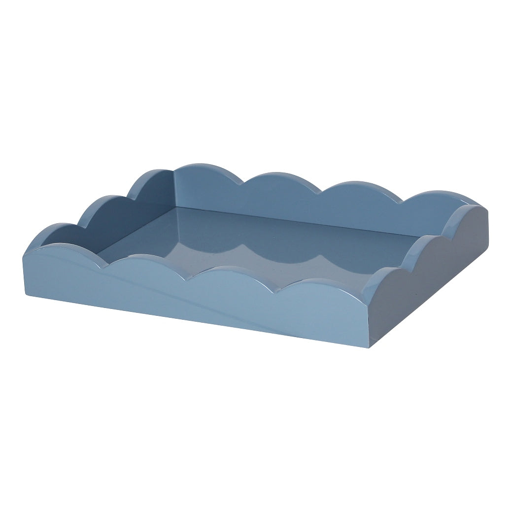 Chambray Blue Small Lacquered Scallop Tray - Limited Edition
