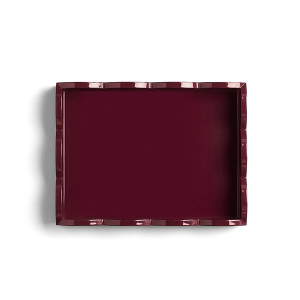 Cherry Small Lacquered Scalloped Tray