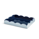 Pale Denim & Navy Lacquered Scallop Small Two-Tone Tray