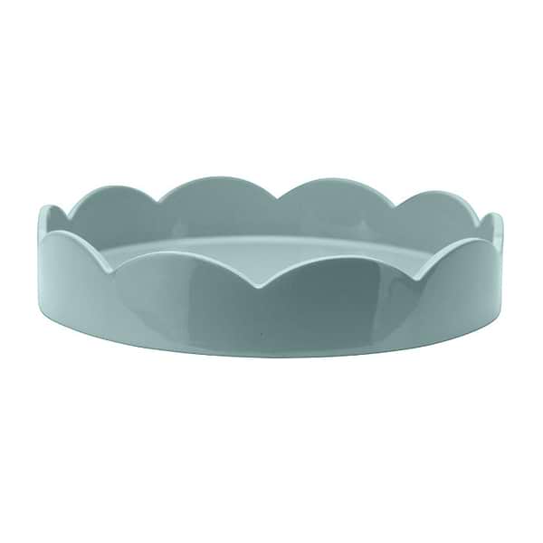 Pale Denim Blue Scallop Round Tray