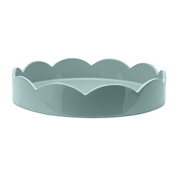 Pale Denim Blue Scallop Round Tray