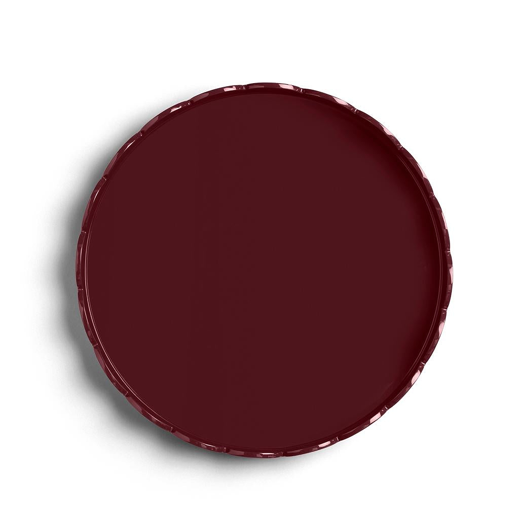 Cherry Round Medium Lacquered Scallop Tray