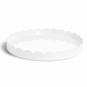 White Round Large Lacquered Scallop Tray