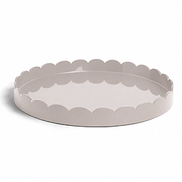 Cappuccino Round Large Lacquered Scallop Tray