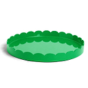 Leaf Green Round Large Lacquered Scallop Tray