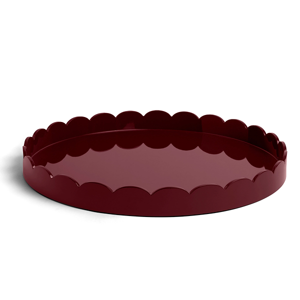 Cherry Round Large Lacquered Scallop Tray