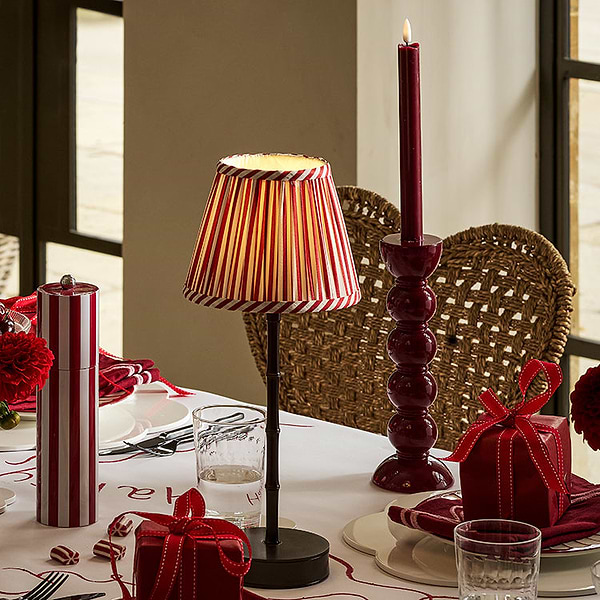 Tall Cherry Bobbin Candlestick - 24cm