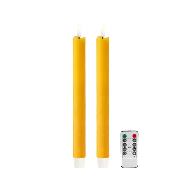 Yellow Wax LED Candles- Set of 2
