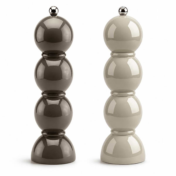 Cappuccino and Mink Bobbin Salt & Pepper Mill Set