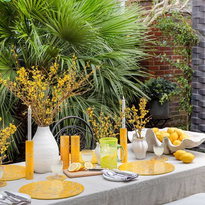 Yellow Chinoiserie Coasters - Set of 4