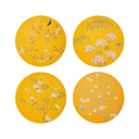Yellow Chinoiserie Coasters - Set of 4