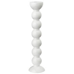 Extra Tall White Bobbin Candlestick - 33cm