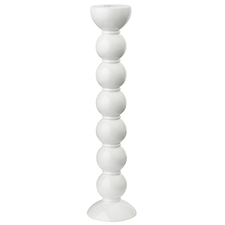 Extra Tall White Bobbin Candlestick - 33cm