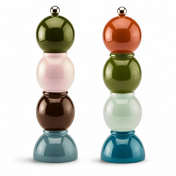 Khaki and Nutmeg Multi Bob Salt & Pepper Mill Set
