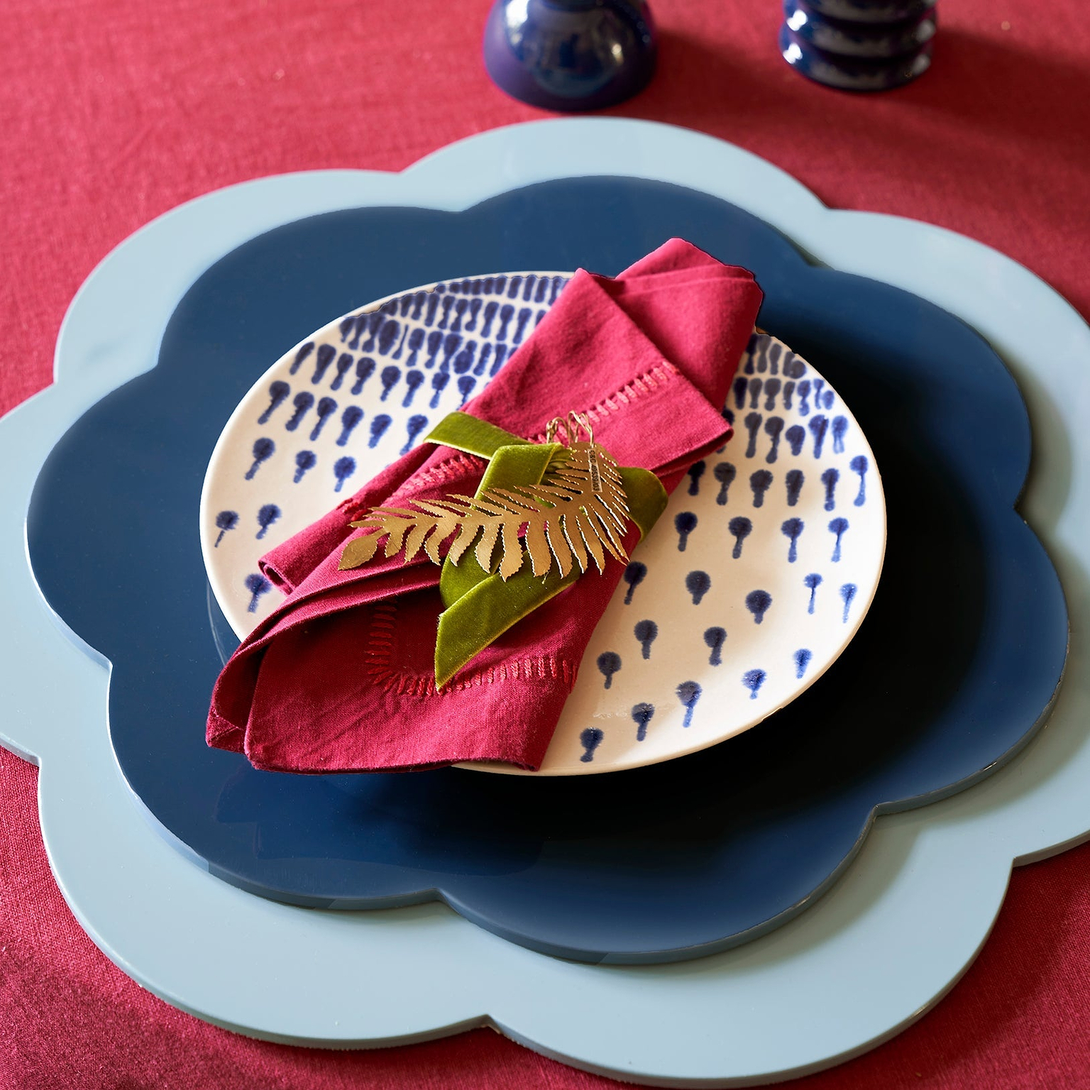 Navy Lacquer Placemats - Set of 4