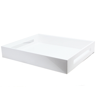 White Medium Lacquered Serving Tray
