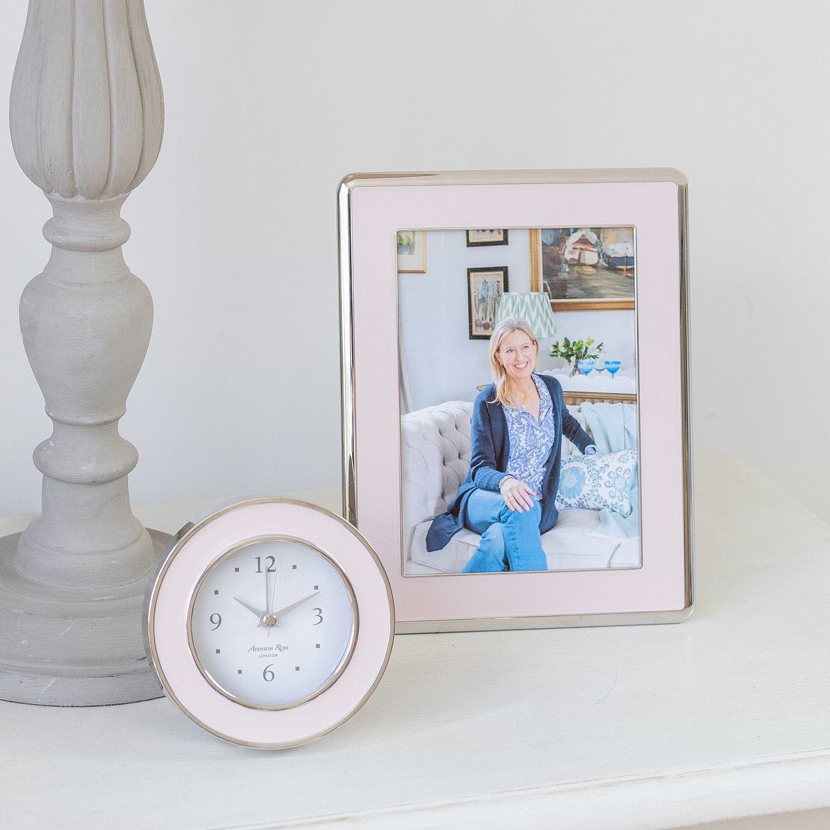 Light Pink & Silver Alarm Clock