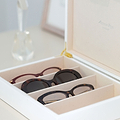 Large white glasses box with suede interior
