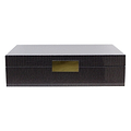 Large brown glasses box with gold plated clasp