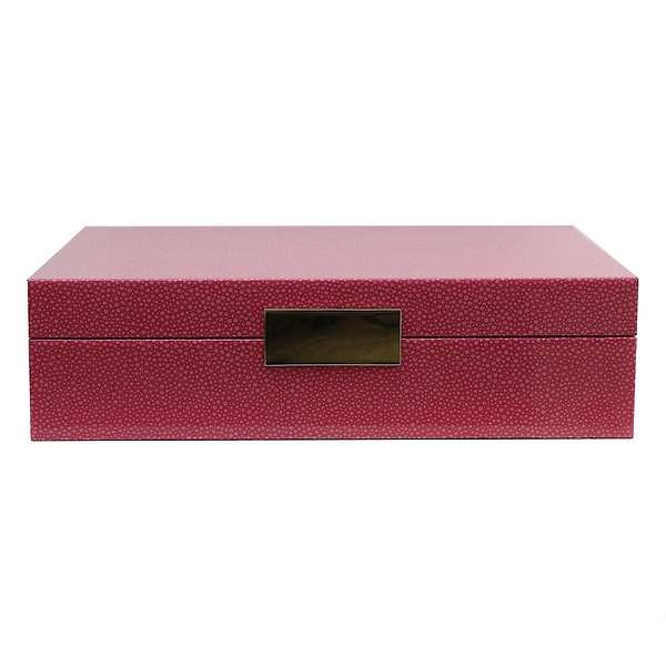 Large Pink Shagreen & Gold Watch Box