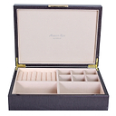 Large Brown Croc Jewellery Box with Gold