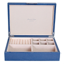 Large Blue Shagreen Jewellery Box with Silver