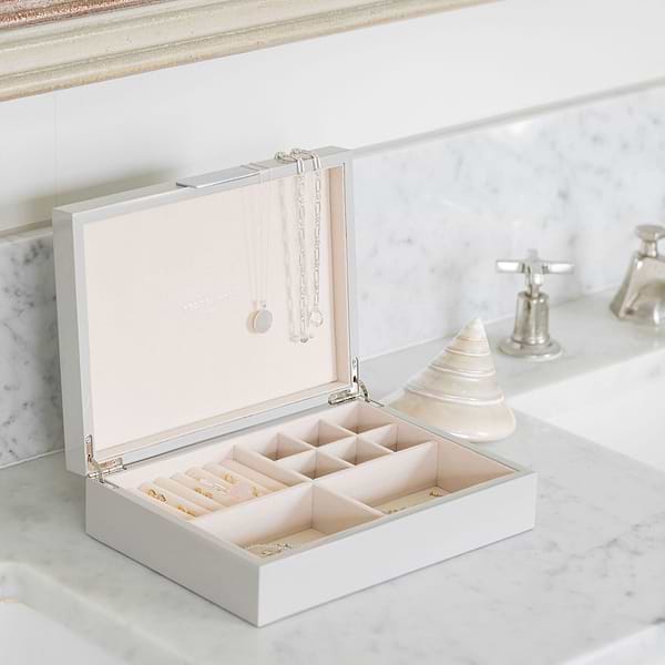 Large Chiffon Jewellery Box with Silver