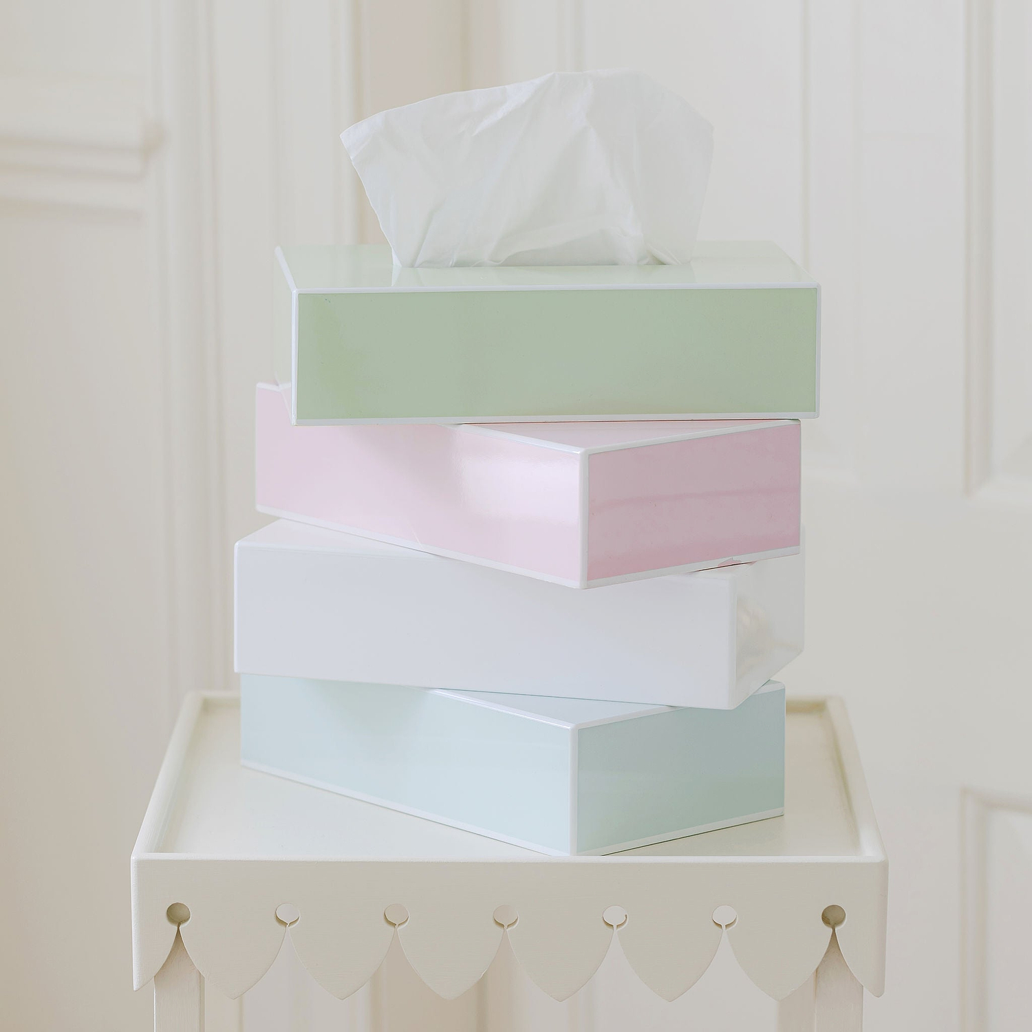 White Rectangular Tissue Box