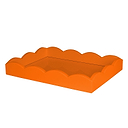 Orange Small Lacquered Scalloped Tray