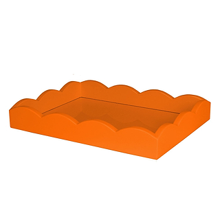 Orange Small Lacquered Scalloped Tray