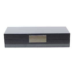 Carbon Fibre Lacquer Box with Silver