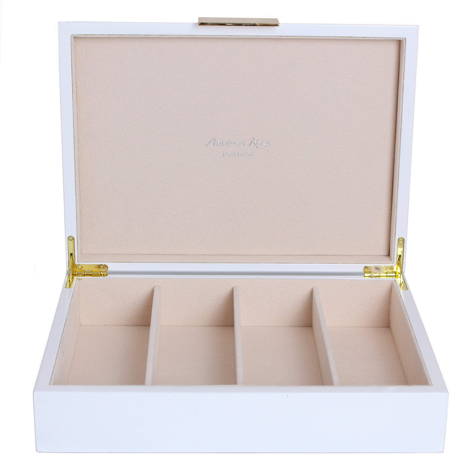 Large white glasses box with suede interior