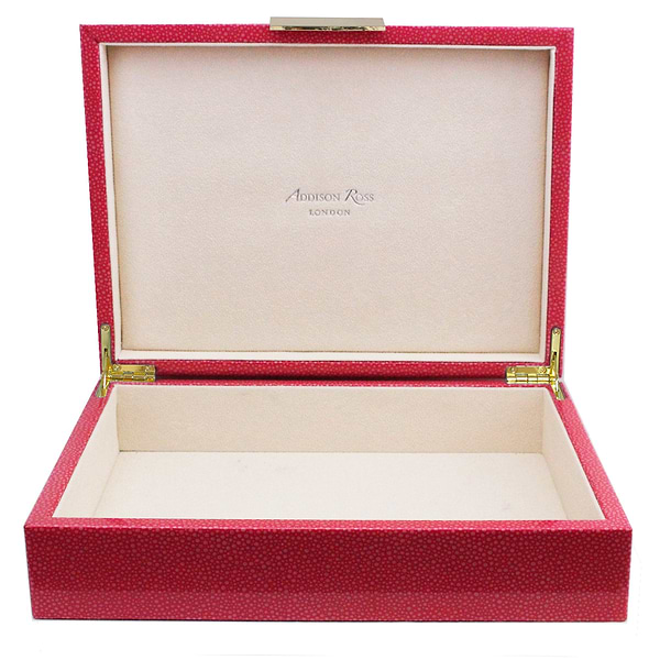 Large Pink Shagreen Lacquer Box with Gold