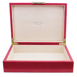 Large Pink Shagreen Lacquer Box with Gold