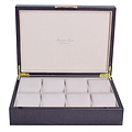 Large brown watch box with suede interior