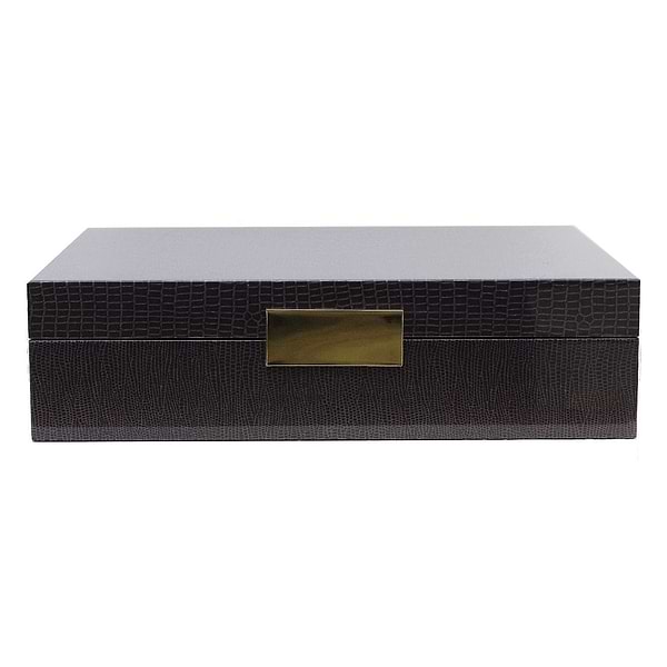 Large brown watch box with gold plated clasp