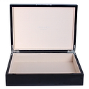 Large Black Lacquer Box With Silver