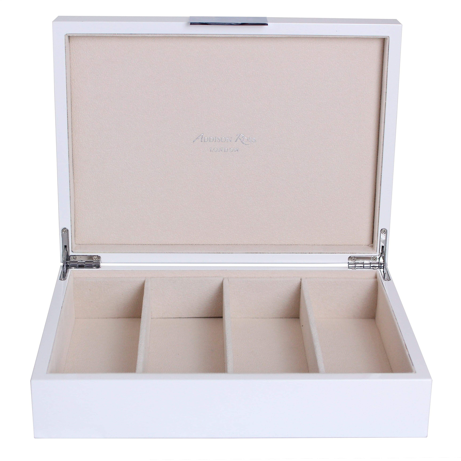 Large white glasses box with suede interior