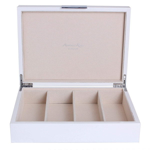 Large white glasses box with suede interior